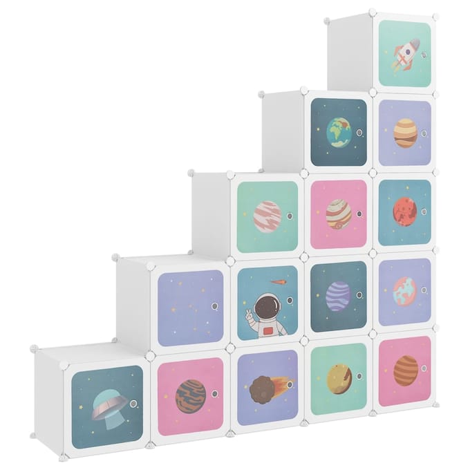 Vidaxl Étagère Cubique Pour Enfants Avec 15 Compartiments, Blanche, PP