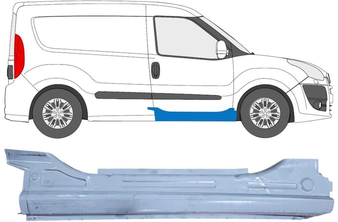 Reparatie dorpel voor Opel Combo D 2011-2018 / Rechts