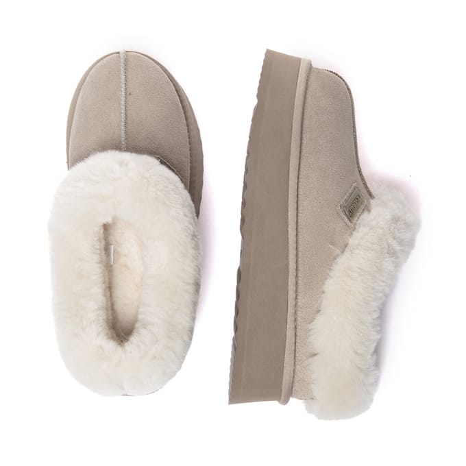 EVER AU Dames Leren Pantoffels - Topknot