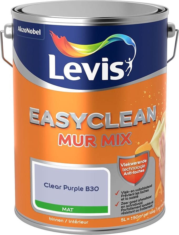 Levis - Easyclean Mur Mat Mix - Clear Purple B30 - Mengverf - 5 L