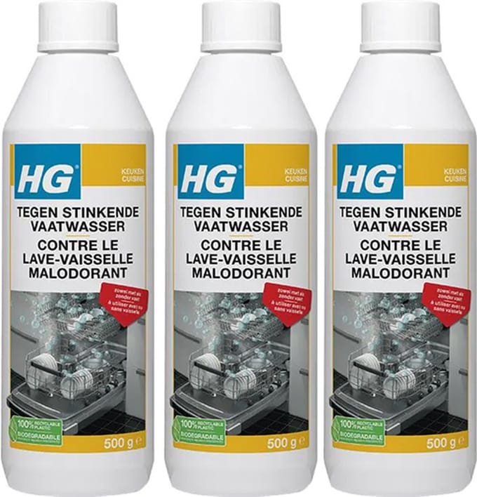 HG tegen stinkende vaatwasser - 3 stuks + gratis KD spons