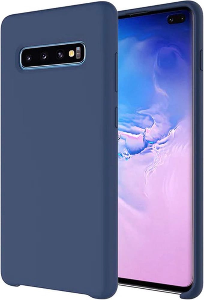 Solid hoesje Geschikt voor: Samsung Galaxy S10E Soft Touch Liquid Silicone Flexible TPU Rubber - Oxford Blauw