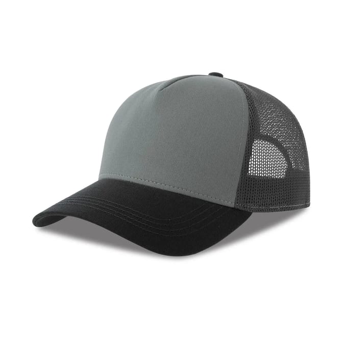 Atlantis Headwear Rapper Cotton-S Cap AT535 - Grey/Dark Grey/Black - One size