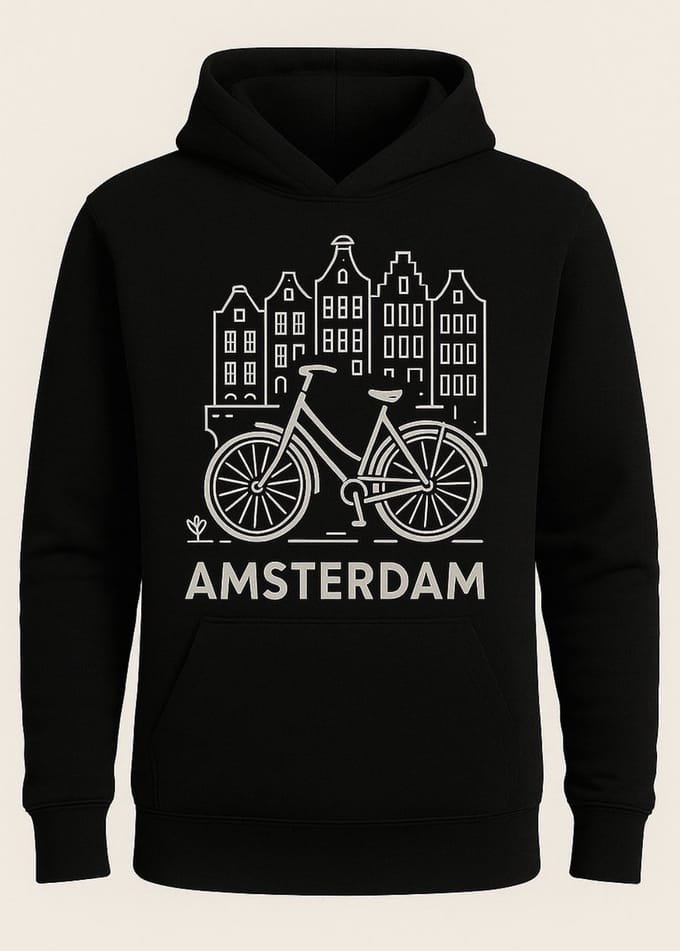Hoodie unisex - zwart - S
