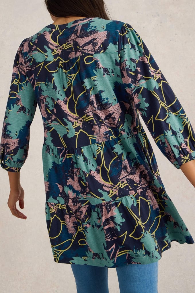 White Stuff Marta Tunic Navy Print Taglia: 12 | Abiti in T-Shirt Outlet | Donna | Blu