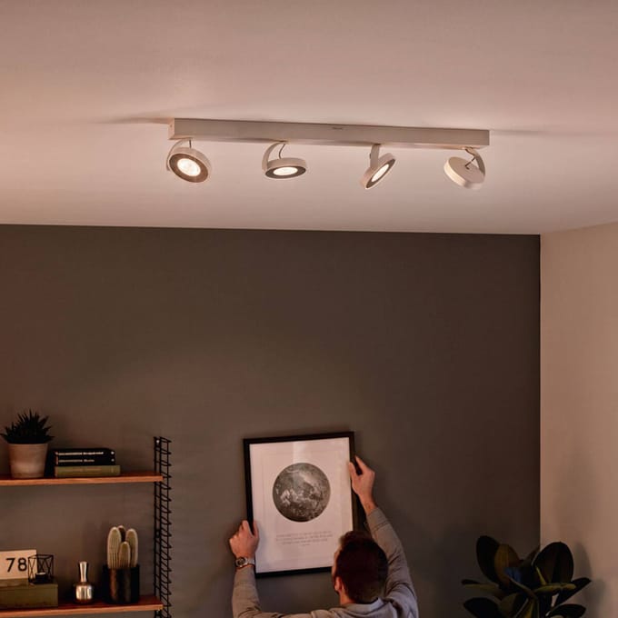 Philips Clockwork opbouwspot - 4-lichts - wit - WarmGlow