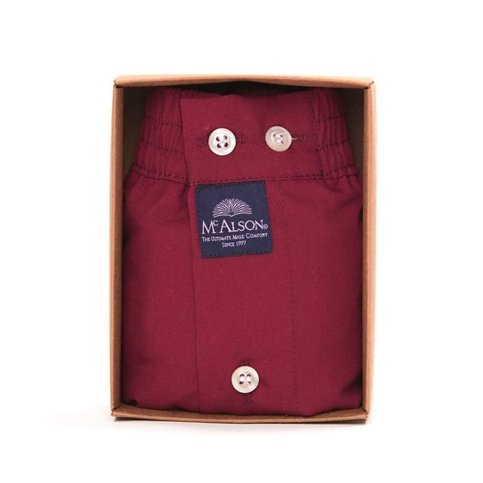 McAlson Boxershort Bordeaux Rood Lange Pijpen Los Model - L