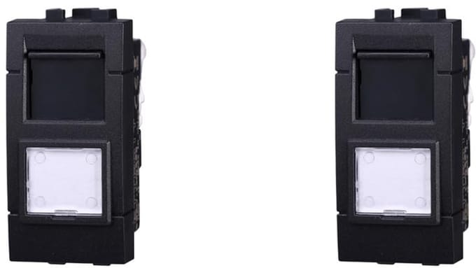 Netwerkstekker Gegevensdoos - RJ45 Module - LAN Bekabeling - CAT6 Standaard - 2 Stuks - Zwart