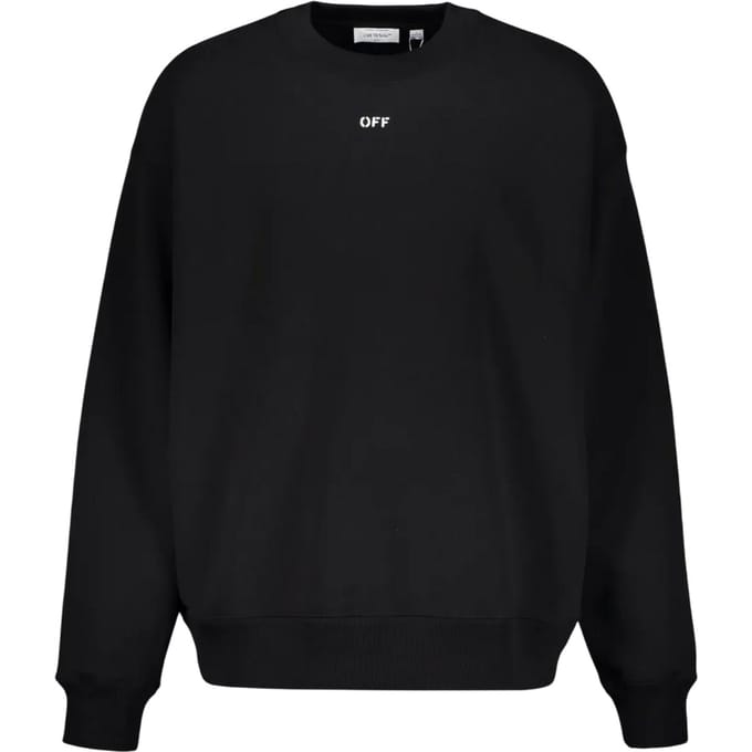 Off White Volwassen uniseks Sweatshirt met Diagonale Streep Oversized (Zwart, Wit)