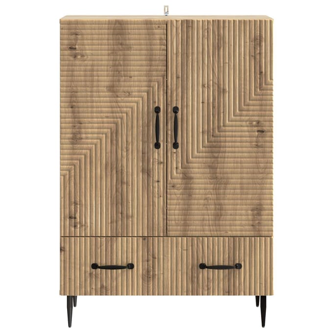 vidaXL - Dressoir - Artisanaal - eiken - 66 - x - 34,5 - x - 95 - cm - Bewerkt - hout