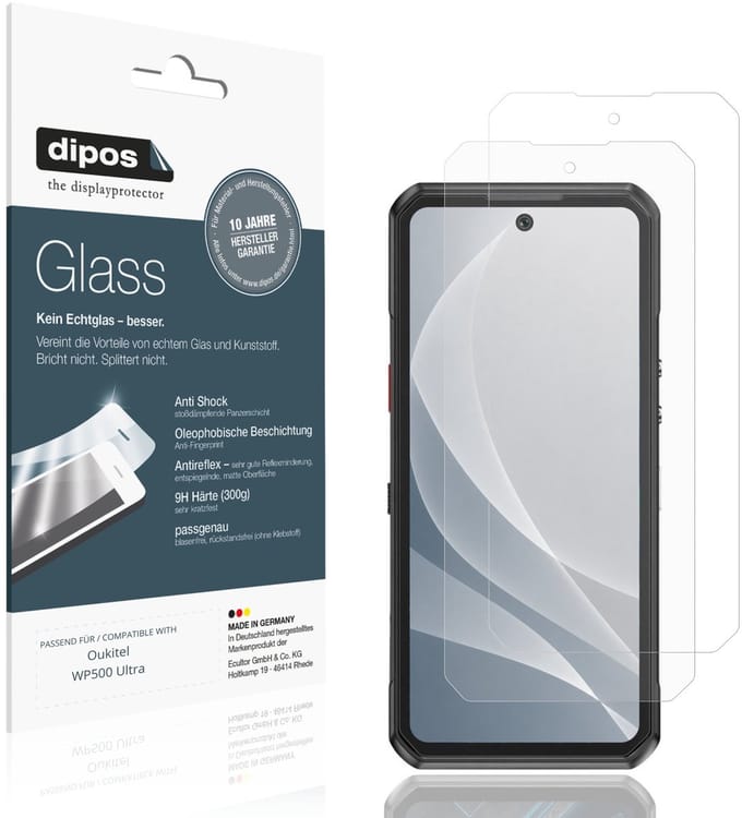 dipos – 2x Matte Pantserfolie geschikt voor Oukitel WP500 Ultra | 9H Screenprotector