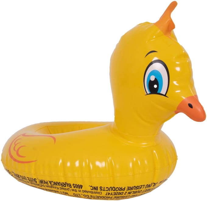 SunClub Serie - Opblaasbare Bekerhouder - Gele Eend - PVC - Waterbestendig