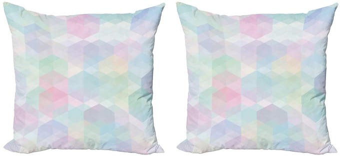 ABAKUHAUS Pastel Kussenhoes Set – 2x45x45 cm – Dubbelzijdig