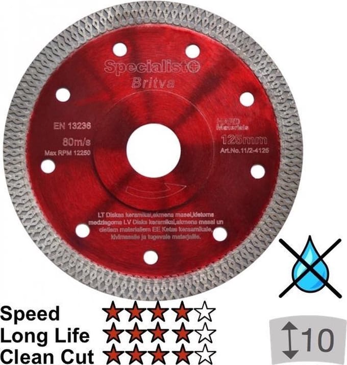 Diamantschijf voor tegel Premium BRITVA 230mm