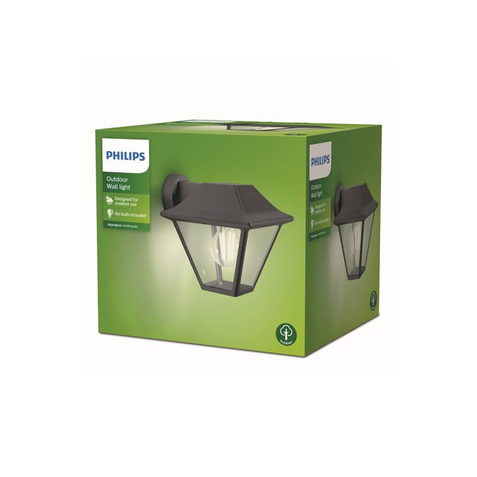 Philips Buitenwandlamp Alpenglow - Antraciet - E27