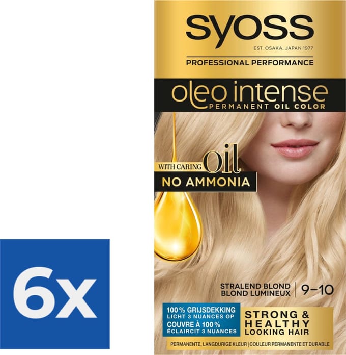 Syoss Oleo Intense - Haarverf - 9-10 - Stralend Blond - 115ml x 6