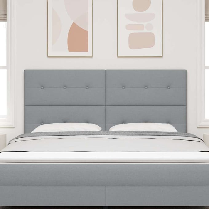 vidaXL - Hoogte - verstelbaar - hoofdbord - Lichtgrijs - 180 - cm - Stof