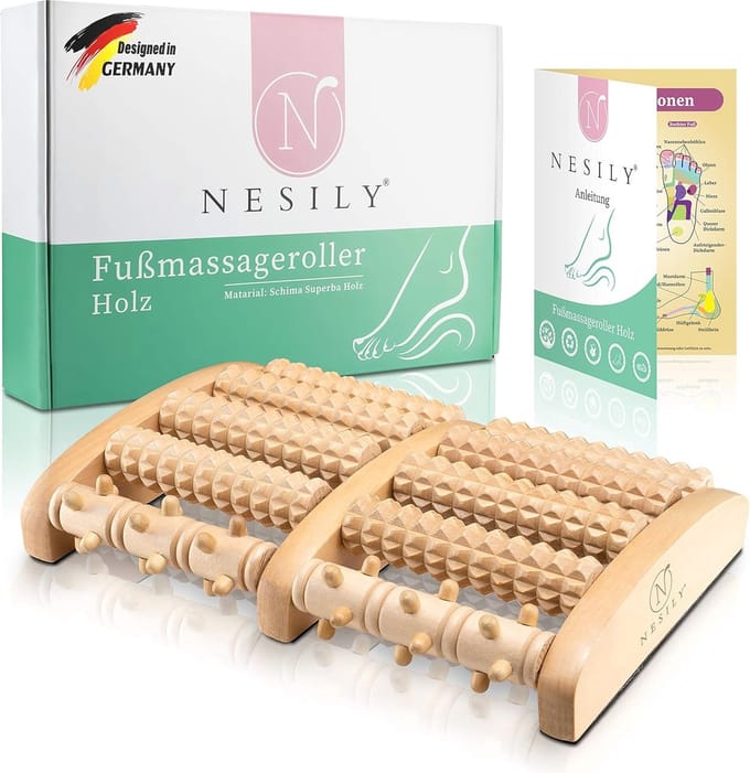 Ergonomische Houten Voetmassageroller voor Ontspanning en Pijnverlichting