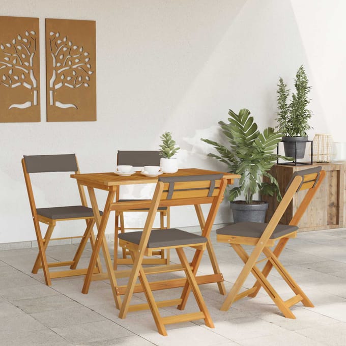 vidaXL - Bistrostoelen - voor - buiten - 4 - st - Donkergrijs