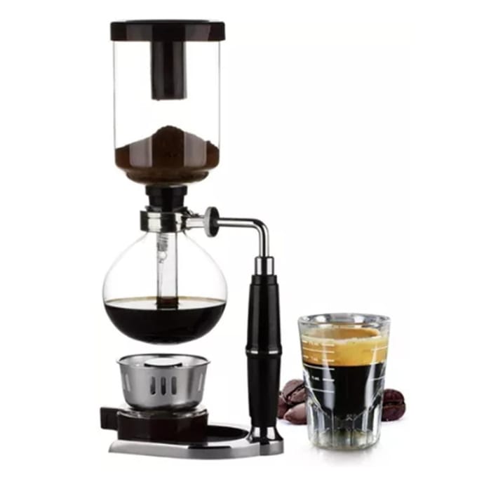 Handgezet Koffiezetapparaat Sifon Type Roestvrijstalen Basis Klassiek Koffiezetapparaat voor Thuis Kantoor white