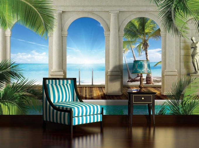 Tropical Beach Photo Wallcovering