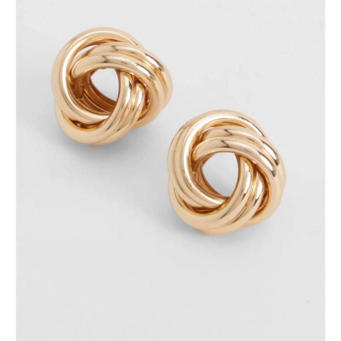 boohoo Dames Knoop Detail Oorbellen | Gold