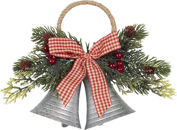 Clayre & Eef Kersthanger 23x8x18 cm Rood Groen Ijzer Kerstdecoratie