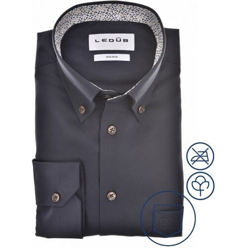 Ledûb Overhemd Urban Contrast Collar Donker Blauw / male