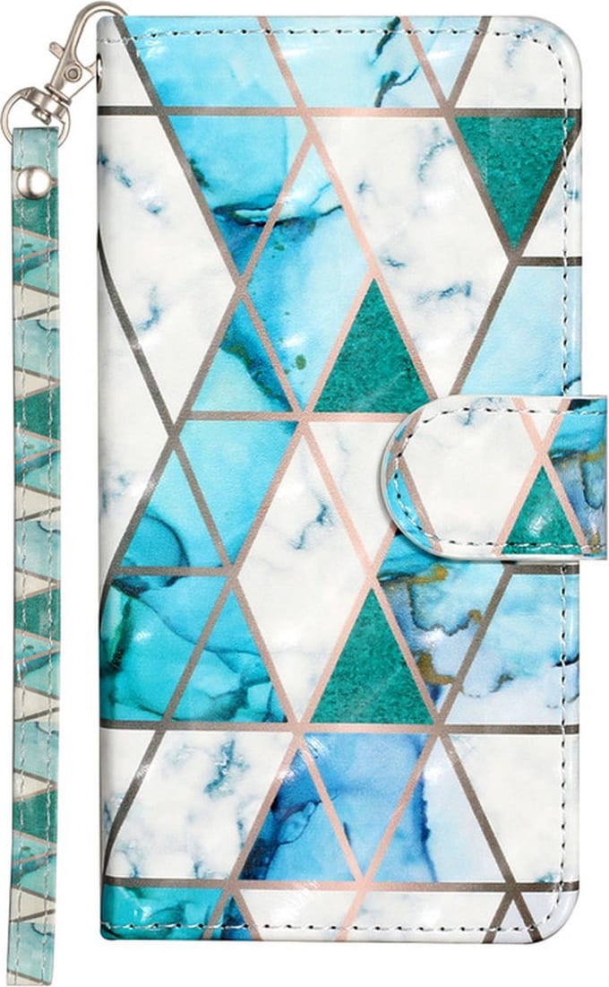 Bookcase hoesje met print Green Triangle Geschikt voor: iPhone 14