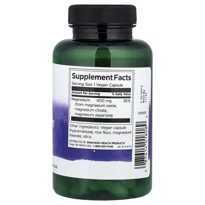 Drievoudig Magnesium Complex, 400 mg, 100 Capsules