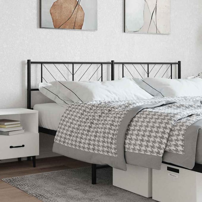 vidaXL Vervangend hoofdbord 200 cm metaal zwart