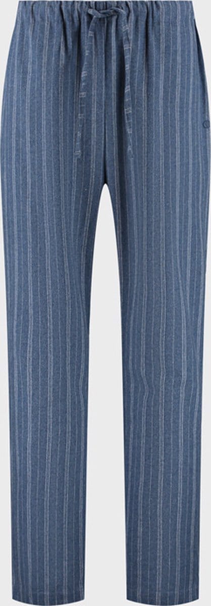 Yumeko pyjamabroek heren flanel denim blauw/wit stripe l