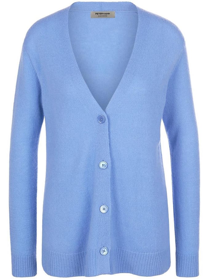 Vest 100% kasjmier Van Peter Hahn blauw
