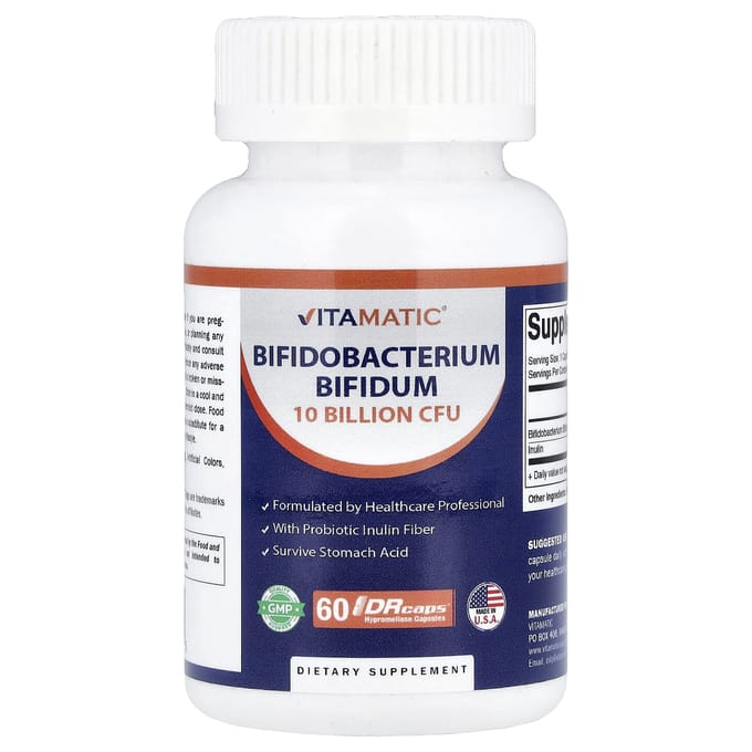Vitamatic, Bifidobacterium bifidum, DRcaps® Hypromellose Capsules, 60 Capsules
