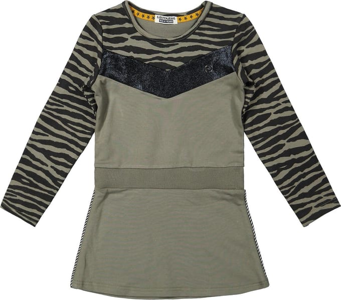 DJ Dutchjeans Jurk Army Green - Maat 146