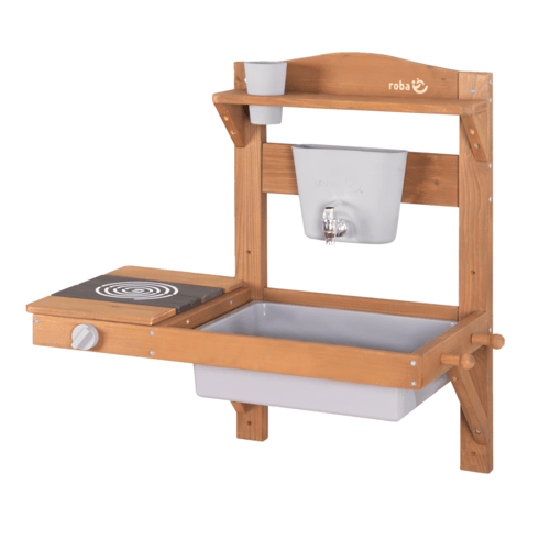 ROBA Speel- en modderkeuken, om op te hangen. (Teak)