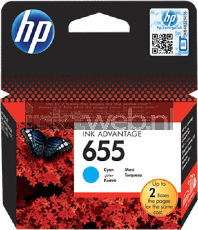 HP 655 cyaan (Origineel)