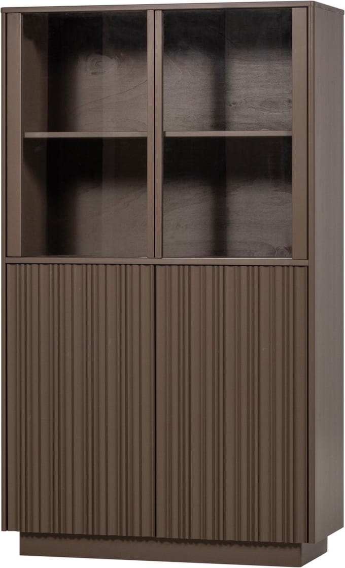 WOOOD Nova Lage Vitrinekast - Grenen - Truffel Bruin - 172x102x40