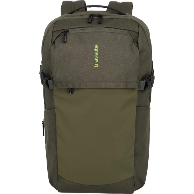 Travelite Pathway Backpack 17 liter - Olive – Daypack met 17 inch laptopvak – Van rpet – Laptop rugzakken, laptoptassen en rugtassen