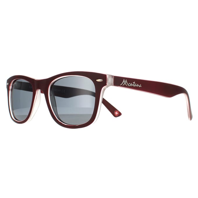 Montana Vierkant unisex bordeaux rubbertouch grijs gepolariseerde mp41 zonnebril