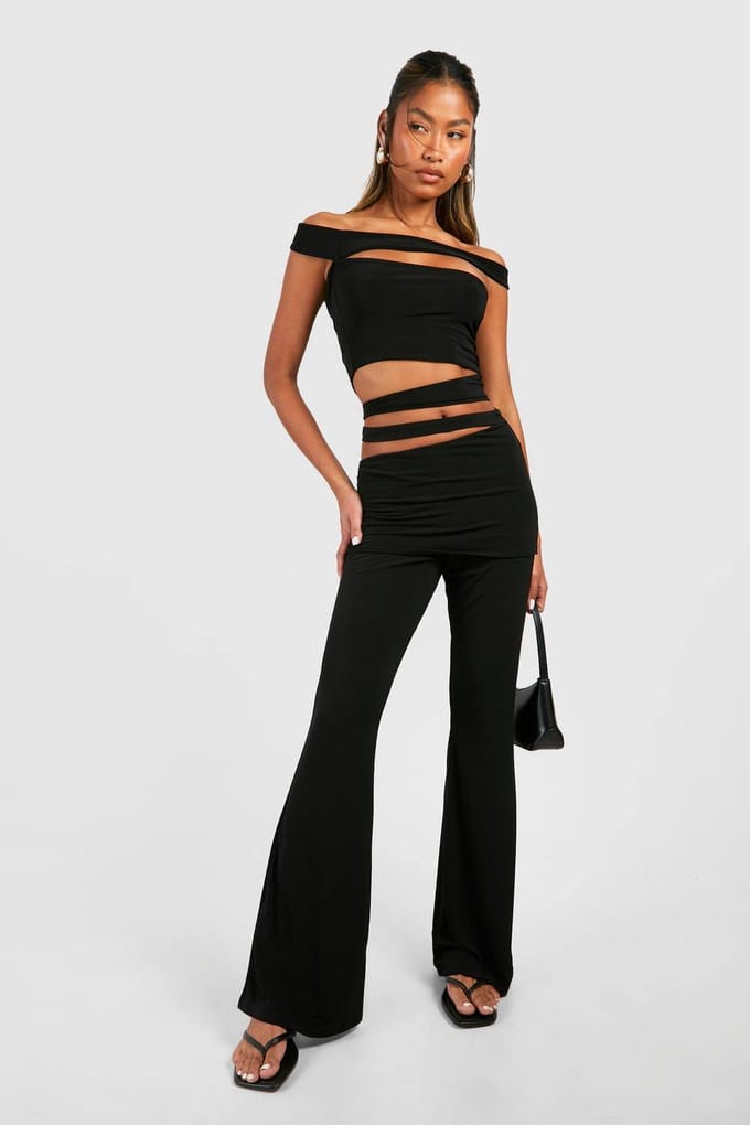 boohoo Dames Uitgesneden Bandeau | Black | Maat: 14