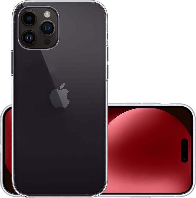 Hoesje - Geschikt voor Apple iPhone 15 Pro Max - Sterk & Shockproof - Hoes Cover - Siliconen Case - Transparant