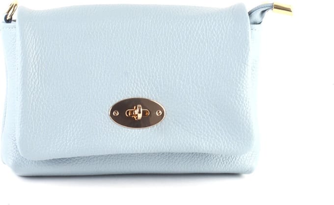 Giuliano lederen schoudertas Zoey - Lichtblauw - Dames - Made in Italy