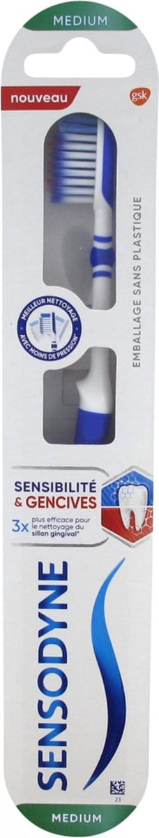 Sensodyne Medium Tandenborstel Gevoeligheid & Tandvlees (Kleur : Blauw)