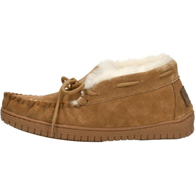Warmbat Bunya suede cognac dames pantoffel (gesloten hiel)