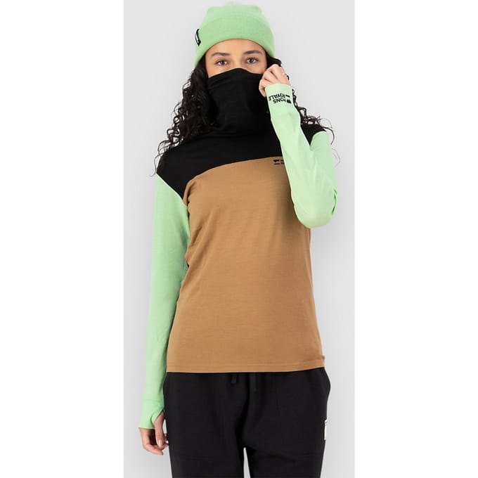 Mons Royale Yotei Merino High Neck Base Layer Top groen