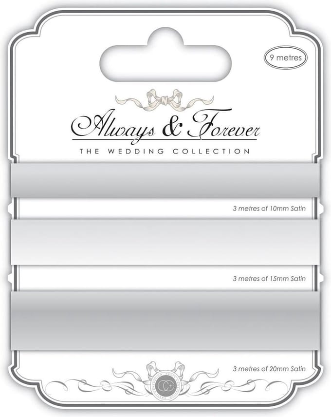 Always & Forever Elegant Satin Ribbon - Silver