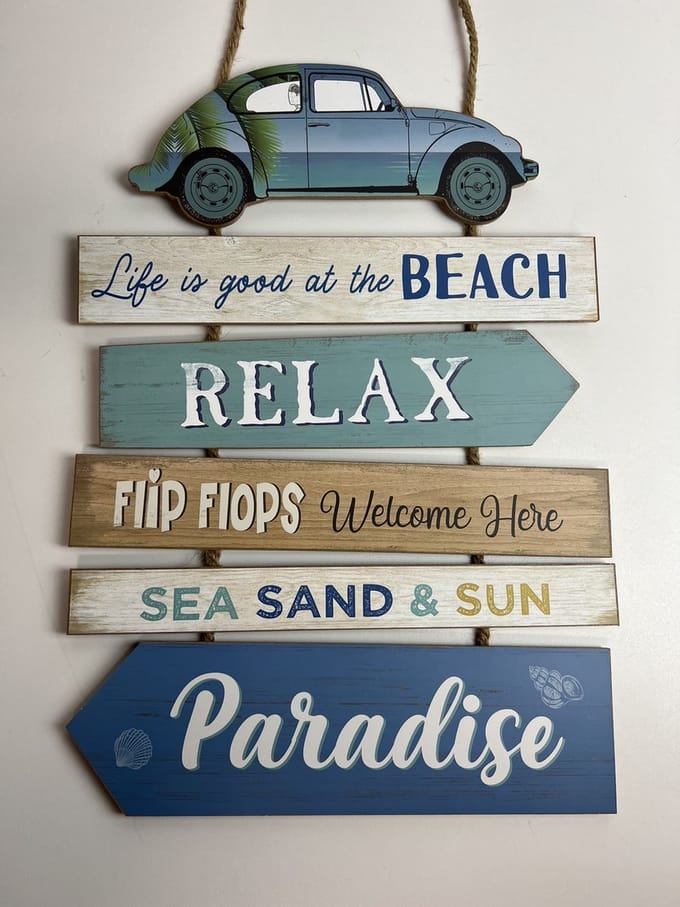 Tuin/Tekstbord kever look “relax”