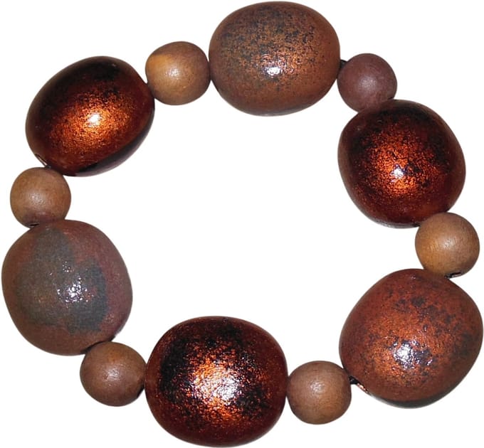 Armband kralen groot+klein bruine tinten - Herfst - Herfstkleuren