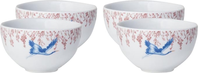 4 x Kom klein 10 cm Cherry Blossom & Lucky Cranes